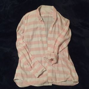 Gap pink/white striped cotton button down. Sz M